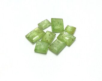 For jewelry Unique Quality Green Kyanite Gemstone Natural Green Kyanite Faceted Radiant Loose Gemstone 5x5 to 12x8 mm