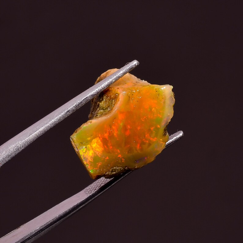 8.70 Ct Fire Yellow Opal Rough Loose Gemstone 100 Natural Etsy