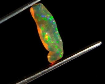 Natural Ethiopian Opal Fancy Shape Smooth Loose Gemstone, Multi Fire Quality Ethiopian Opal Gemstone,  8 ct.  15x10x5 mm M-14037