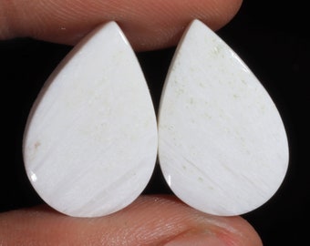 20 Ct. Natural White Scolecite Pear Shape Smooth Loose Gemstone, Top Quality Scolecite Gemstone, For Making Jewelry, 22X15X5 MM T-1830