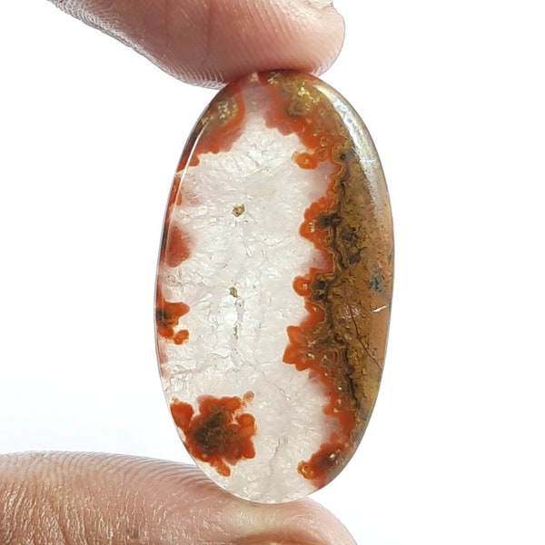 Natural Moroccan Seam Agate, Oval Shape Cabochons Loose Gemstone, Natural Gemstone, For Making Jewelry, M-10128