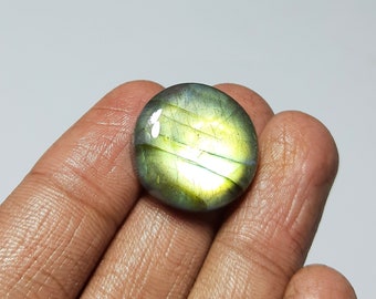 25 Natural Labradorite Round Shape 20x20x4 MM Cabochon Loose Gemstone, Top Labradorite Gemstone, 1 Pcs For Jewelry, M-17005