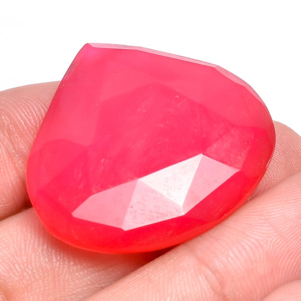 53.09 Ct. Splendid Top Quality Pink Chalcedony Heart Shape Faceted Loose Gemstone For Making Jewelry 30X32X8 mm M-1001