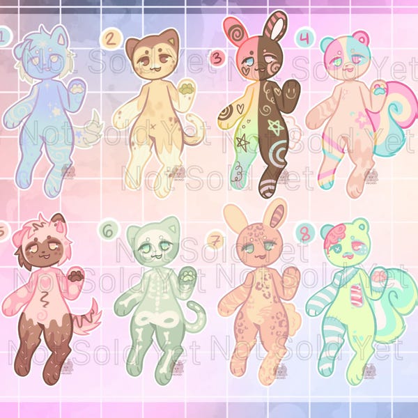 Cheap Adoptable Characters- Pastel Pack