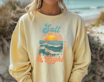 Sudadera cristiana Sal y Luz, ropa con versículos bíblicos