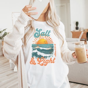Christian Shirts Salt & Light Bible Verse Christian Apparel Christian Gift Jesus T-Shirt Religious Gifts Jesus is King