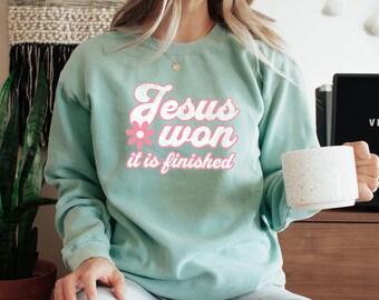 Sudadera con la victoria de Jesús - Ropa con versículos bíblicos cristianos