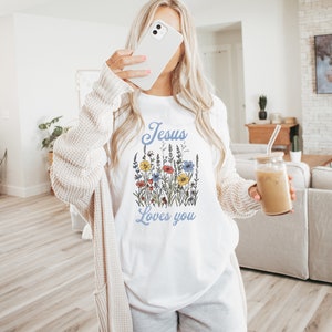 Christian Shirts Jesus Loves You Bible Verse Christian Apparel Christian Gift Jesus T-Shirt Religious Gifts Jesus is King