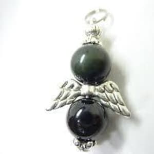 Colgante de ángel de obsidiana con ojo celestial