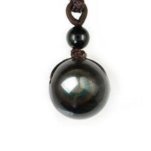 Colgante de bola de obsidiana de ojo celestial de 16 mm