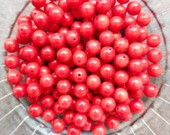 Perle Corail Rouge Naturel 100% Forme Pneu - 11.5x8mm - Pour Création Bijoux - Neuf