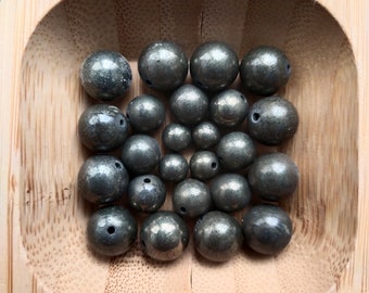 Lot De 30 Perles 6 Mm En Pyrite Naturelle - Gemme Pour Bijoux DIY, Neuf