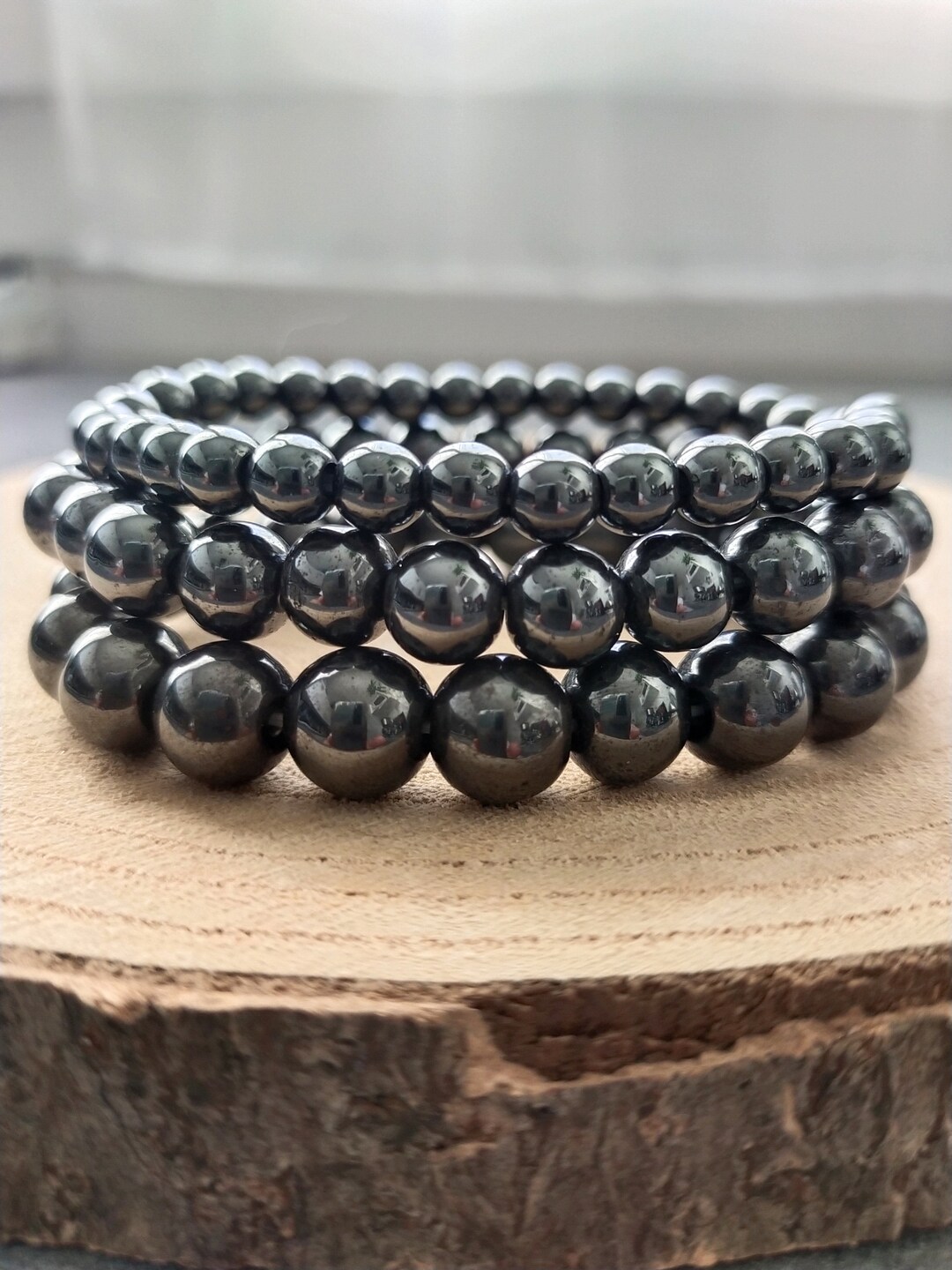 Black Double Row Germanium Magnetic Therapy Bracelet - Magnets By HSMAG