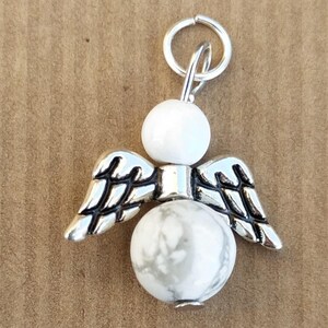 Lot De 2 Pendentifs En Howlite 29 Mm - Pierre Naturelle - Neuf, Fabriqué En France