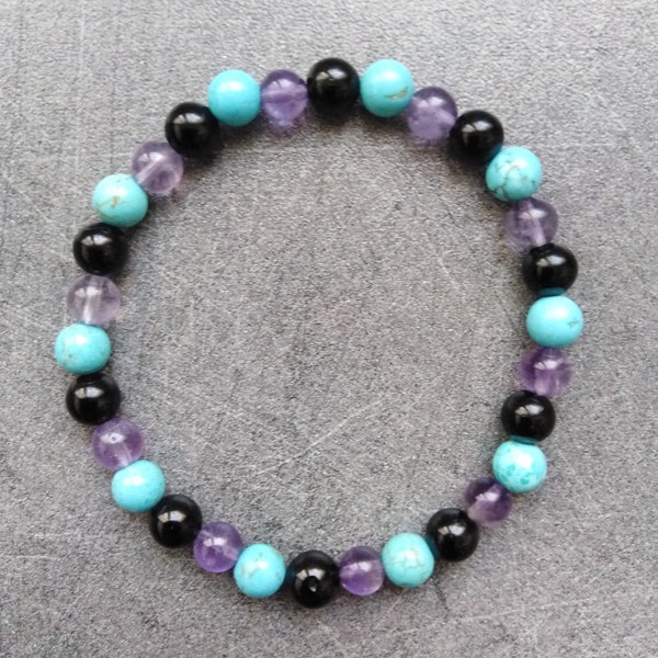 Pour les empathiques : amethyste, turquoise et tourmaline ou spinelle noir