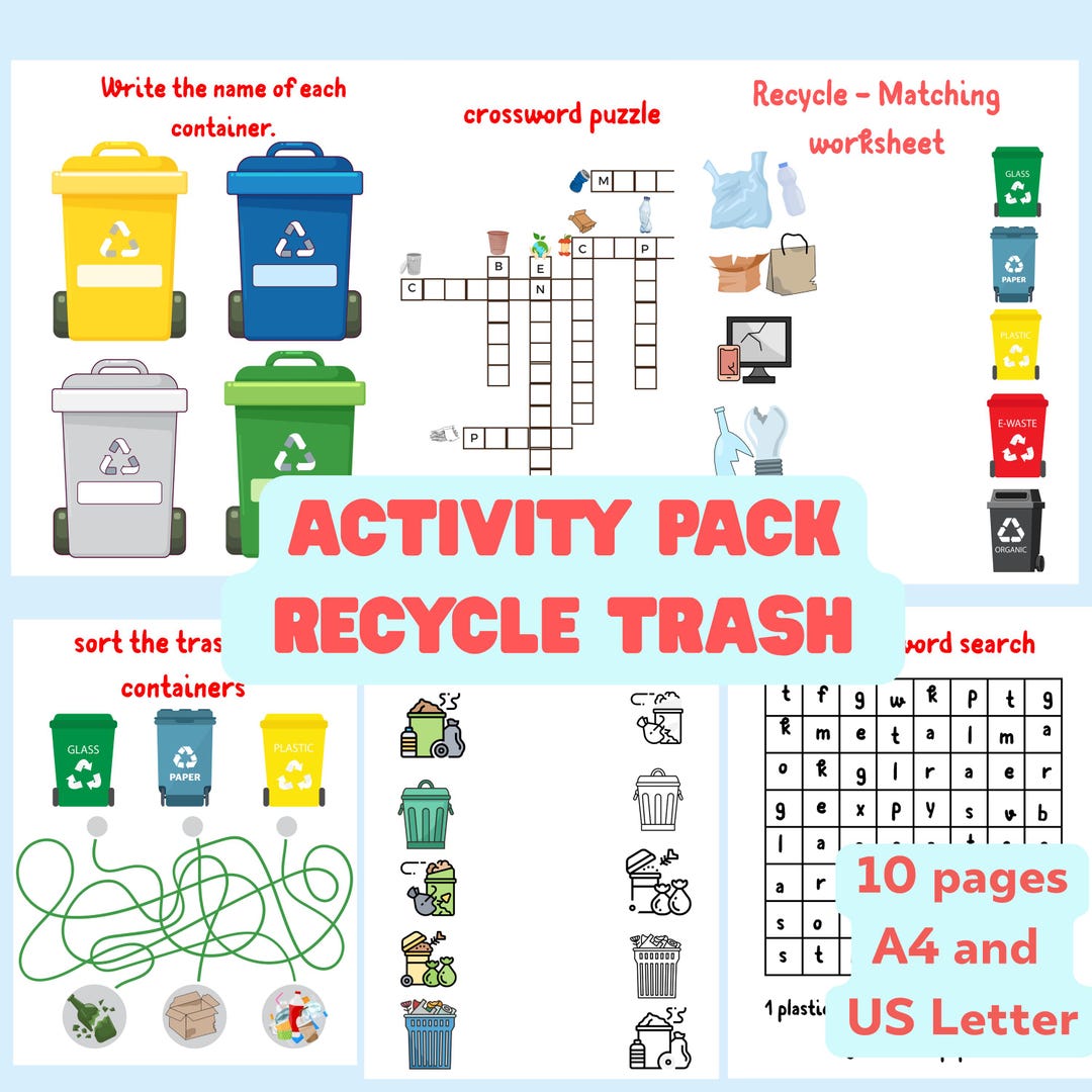 Reduce Reuse Recycle – 10 Printable Activity Worksheets, Printable ...