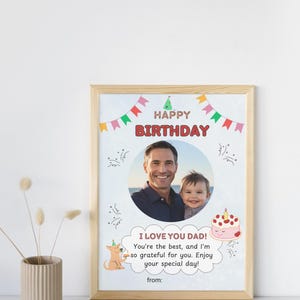Personalized Birthday Gift for Dad from Kids. Letter Format 8.5*11 and A4