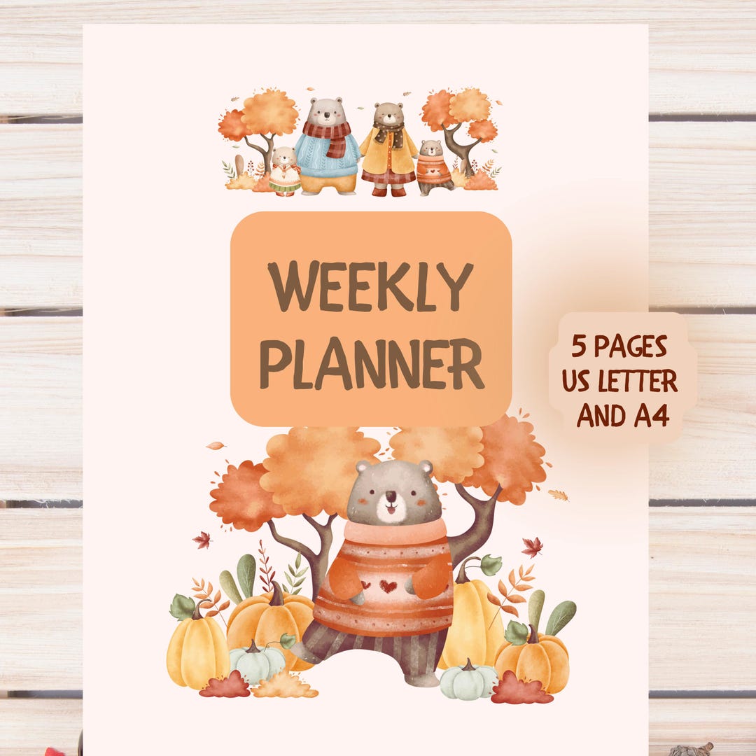 Cute Weekly Planner for Kids | Kawaii Printable Planner, Size: US ...