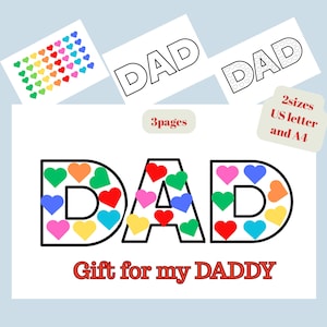 Fathers Day gift for Dad, DIY Gift for Dad, New dad gift, First fathers day, Coloring In Page, Printable Template. Letter format and A4.