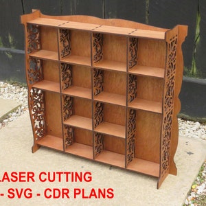 CDR Display Shelf Plans - Dxf & Svg for 4mm Plywood, DIY Wooden Shelf Designs, Instant Download, Craft Project Blueprints