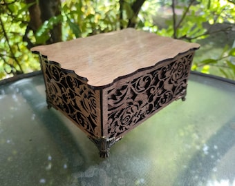 Ornate Laser Cut Pet Ashes Box, Intricately Designed Plans for Creating a Memory Keepsake, Perfect Pet Lover Gift