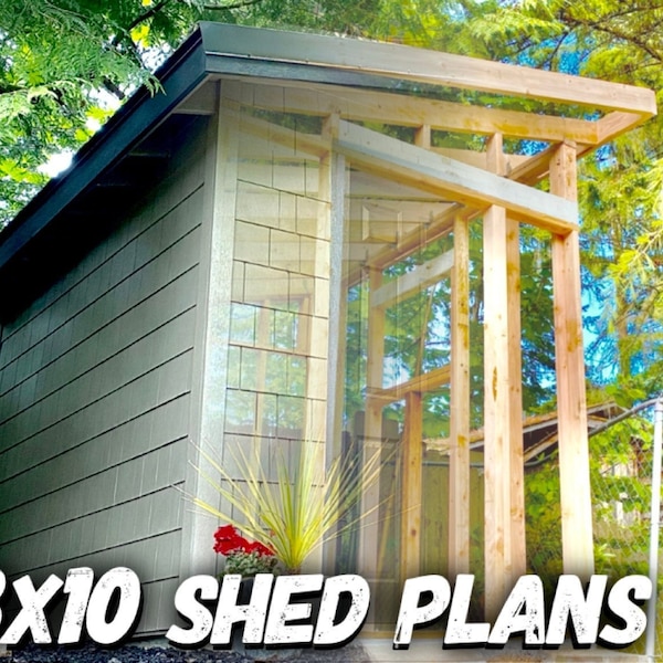 Lean-To Shed Plans // 8x10 PDF Shop Drawings