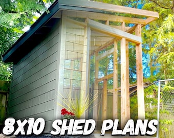 Lean-To Shed Plans // 8x10 PDF Shop Drawings