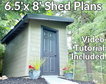 Lean-To Shed Plans // 6.5x8 PDF Shop Drawings