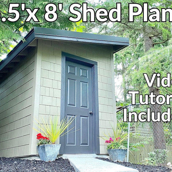 Lean-To Shed Plans // 6.5x8 PDF Shop Drawings