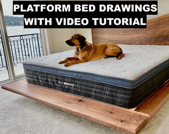 Platform Bed Plans // PDF Shop Drawings With Video Tutorial
