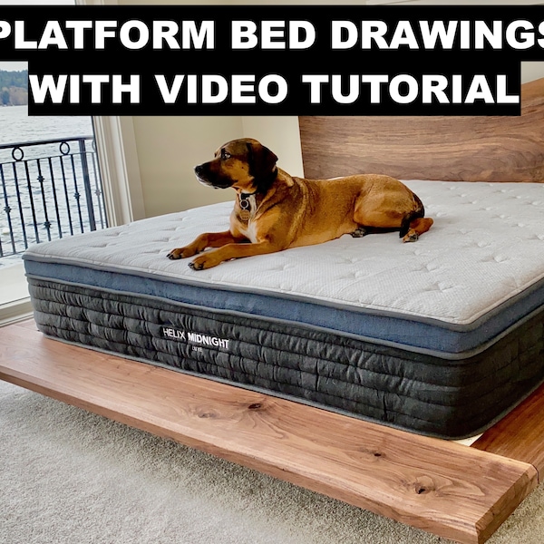 Platform Bed Plans // PDF Shop Drawings With Video Tutorial