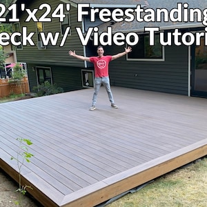 Freestanding Deck Plans with Step By Step Video Tutorial