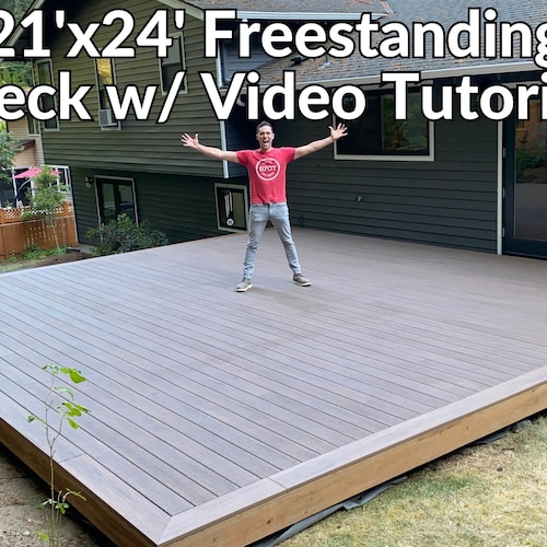 Freestanding Deck Plans With Step by Step Video Tutorial Etsy