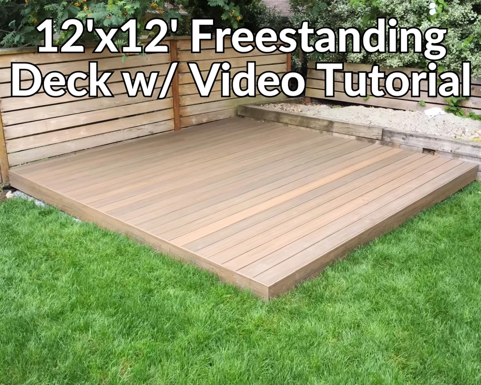 12x12 Freestanding Deck Plans With Step by Step Video Tutorial - Etsy