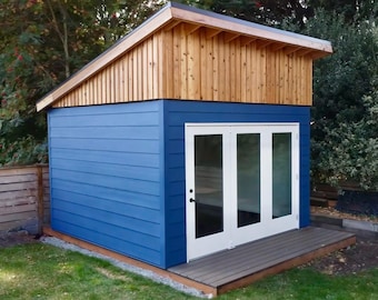 Lean-To Shed/Gym/Home Office Plans // 12x12 PDF Shop Drawings