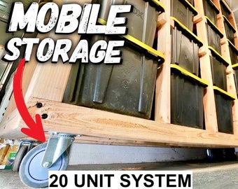 Mobile Storage System Digital Plans // Garage Storage // Mobile Garage Storage // Rolling Storage With Video Tutorial // 4x5 Tote Storage