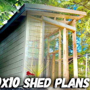 Lean-To Shed Plans // 10x10 PDF Shop Drawings