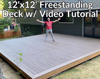 Freestanding Deck Plans with Step By Step Video Tutorial