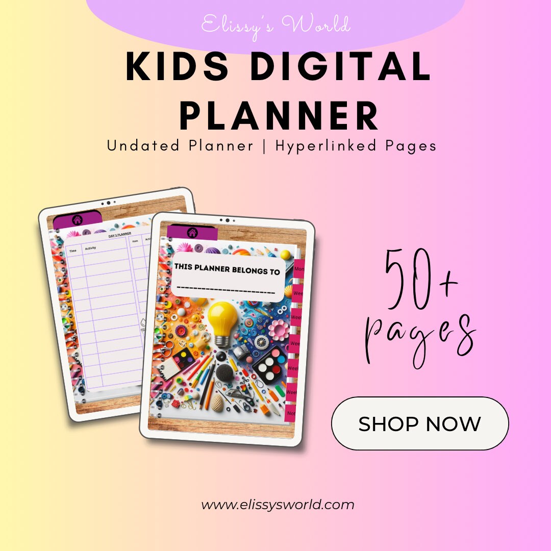 Kids Digital Planner Cute Planner Goodnotes Planner Daily Planner ...