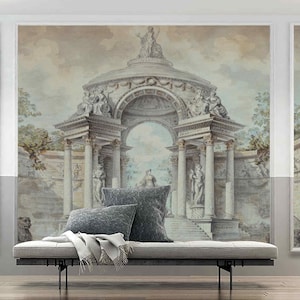 Old Castle Arch Wallpaper for walls Peel & Stick or Non Woven Renaissance Italy Wall Mural Vintage Architecture Wall Art Historical Ancient