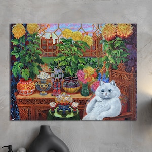 Botanicus kat canvas print Louis Wain tuin bloem grote muur kunst vintage Home decor museum reproductie esthetische illustratie kattenliefhebbers