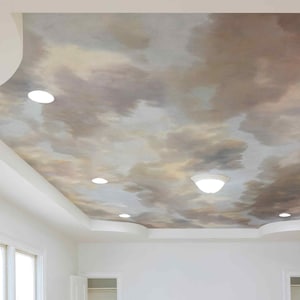 空 雲 パステル 壁紙 剥がして貼る または 不織布 絵画 曇り 壁画 雲 天井 アート 装飾 美的 空 風 自然 ミニマリズム