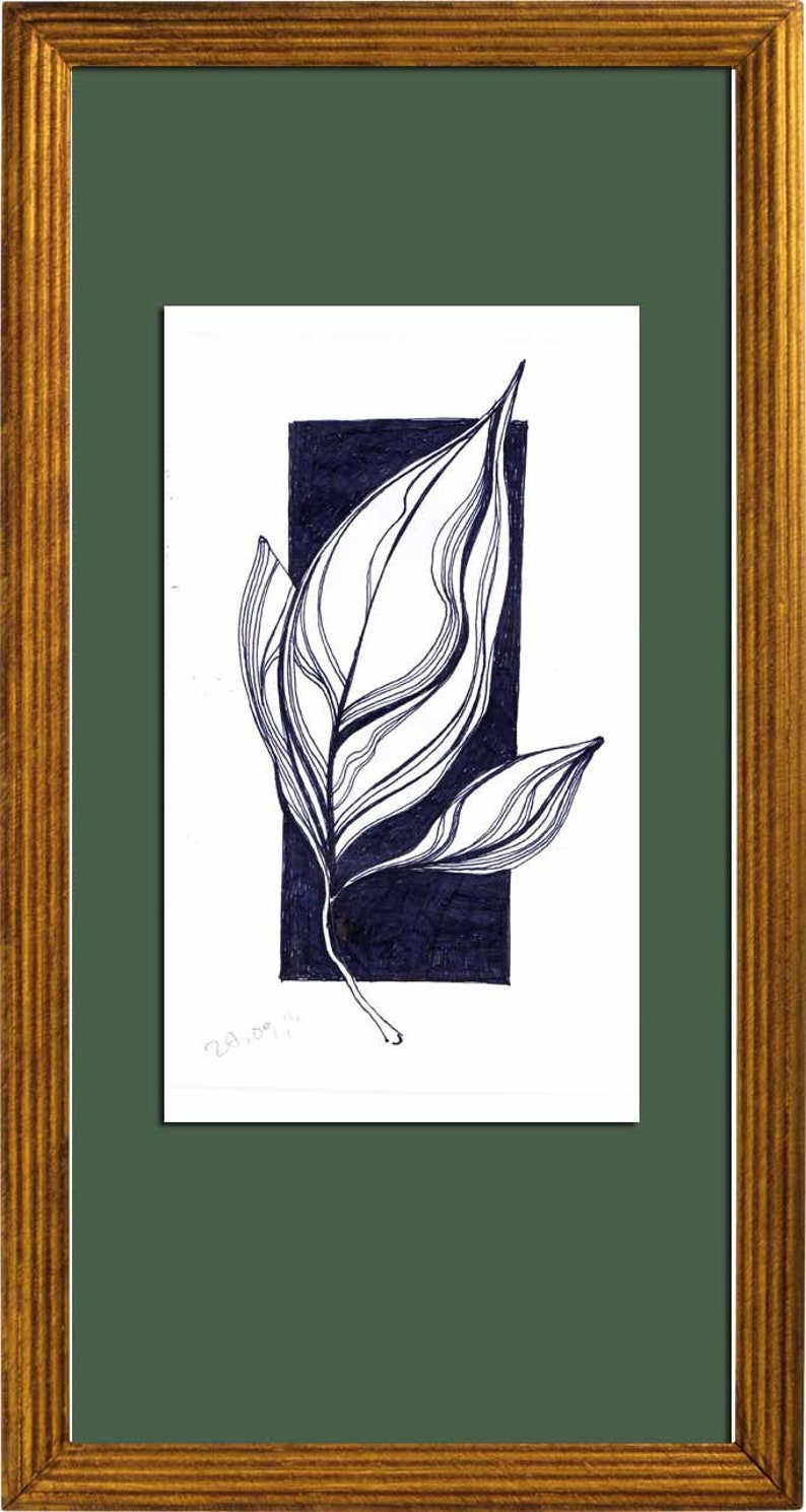 Original ink art Stylized trefoil pattern linear sketch of Etsy