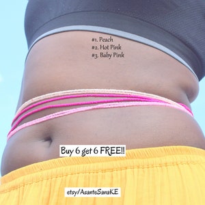 Buy 3 Get 2 Free Waist Beads With Clasp, Waist Beads, Waist Beads Black Owned, Waist Beads For Weight Loss, Waist Bead Set, Waist Beads Bulk