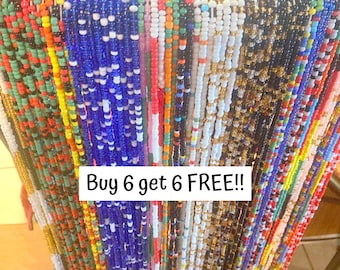 TIE ON Stomach Beads, Waist Beads, Waist Beads for weight loss, Africa Waist Beads, Belly Bead, Tie Waist Beads, Africa Jewelry, Waist Chain