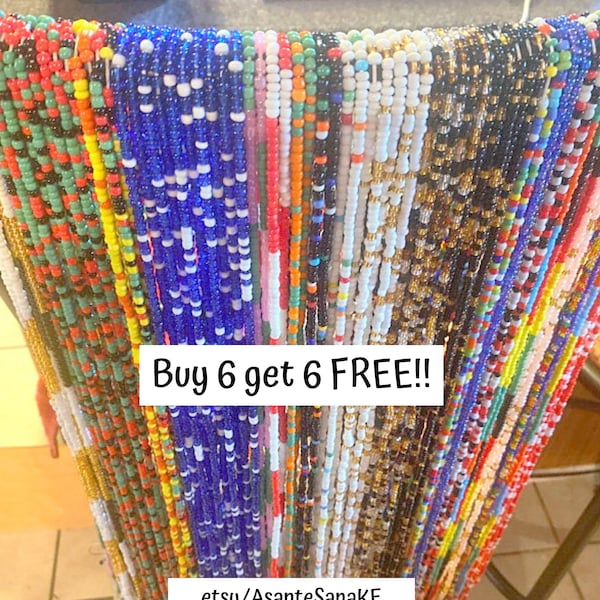 TIE ON Stomach Beads, Waist Beads, Waist Beads for weight loss, Africa Waist Beads, Belly Bead, Tie Waist Beads, Africa Jewelry, Waist Chain