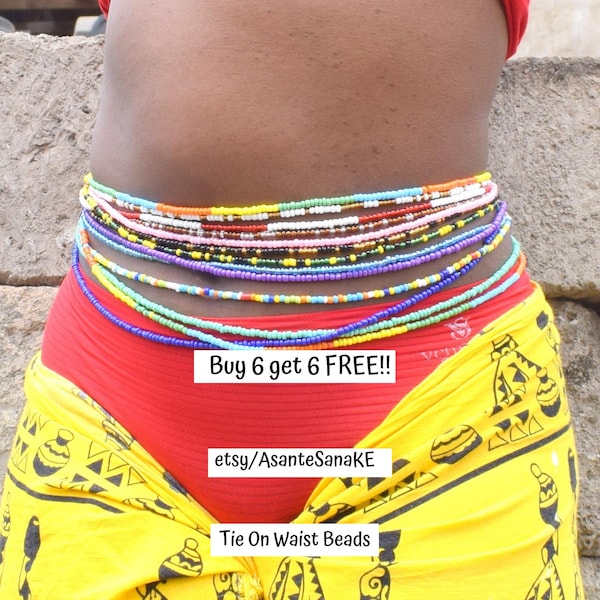 GIFTS FOR WOMEN, Tie On Waist Beads Black Owned, Waist Beads For Weight Loss, Gift For Her, Waist Beads Bulk, Thread Waist Beads, Gifts