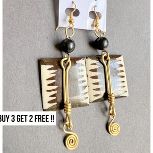 682 Boho Style Earrings, Jewelry, Brass Earrings, Brass Earrings Dangle, Bone Jewelry, African Earrings, Earrings Set, Earrings For Women.
