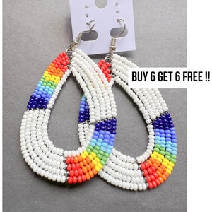 795 Earrings, Statement Earrings, Bead Earrings, Hoop Earrings, African Earrings, Boho Earrings, Jewelry, Gift, Gifts for Her, Earrings Set