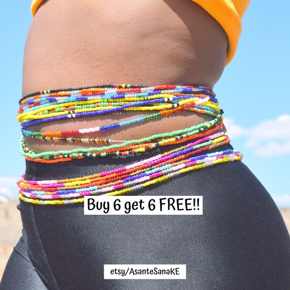 ELASTIC Waist Beads Tie on Waist Beads Waist Beads Stretchy Waist Beads Waist Beads for Weight Loss African Waist Beads Gift for Her Etsy